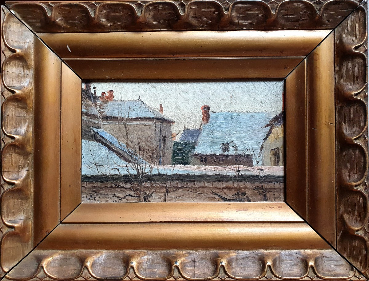Armand Guéry Roofs Under The Snow In Paris Oil On Panel 1906-photo-2