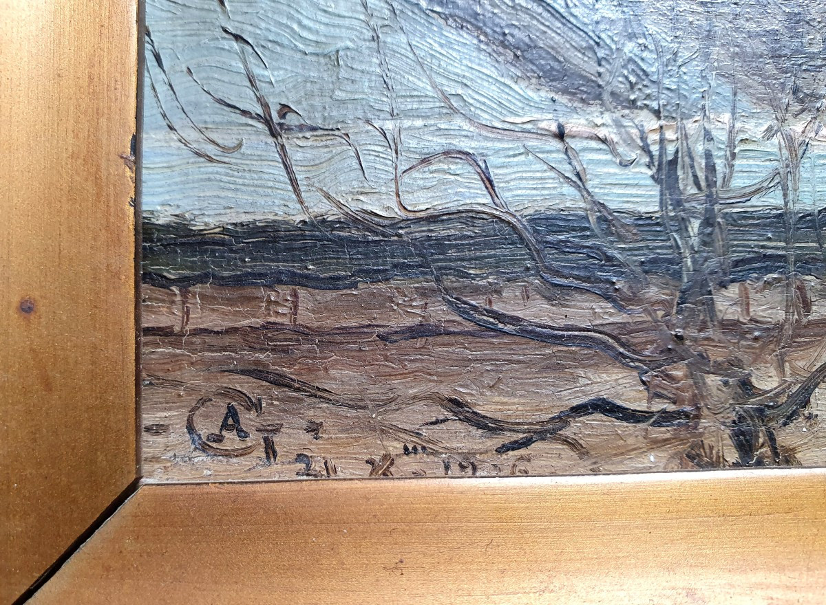 Armand Guéry Roofs Under The Snow In Paris Oil On Panel 1906-photo-4