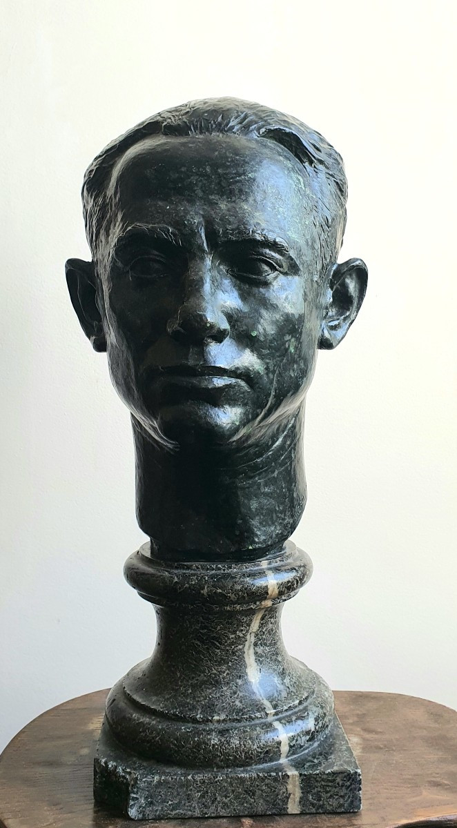 Paul Simon Buste d'homme vers 1920 Andro Fondeur Paris Bronze Portrait-photo-2