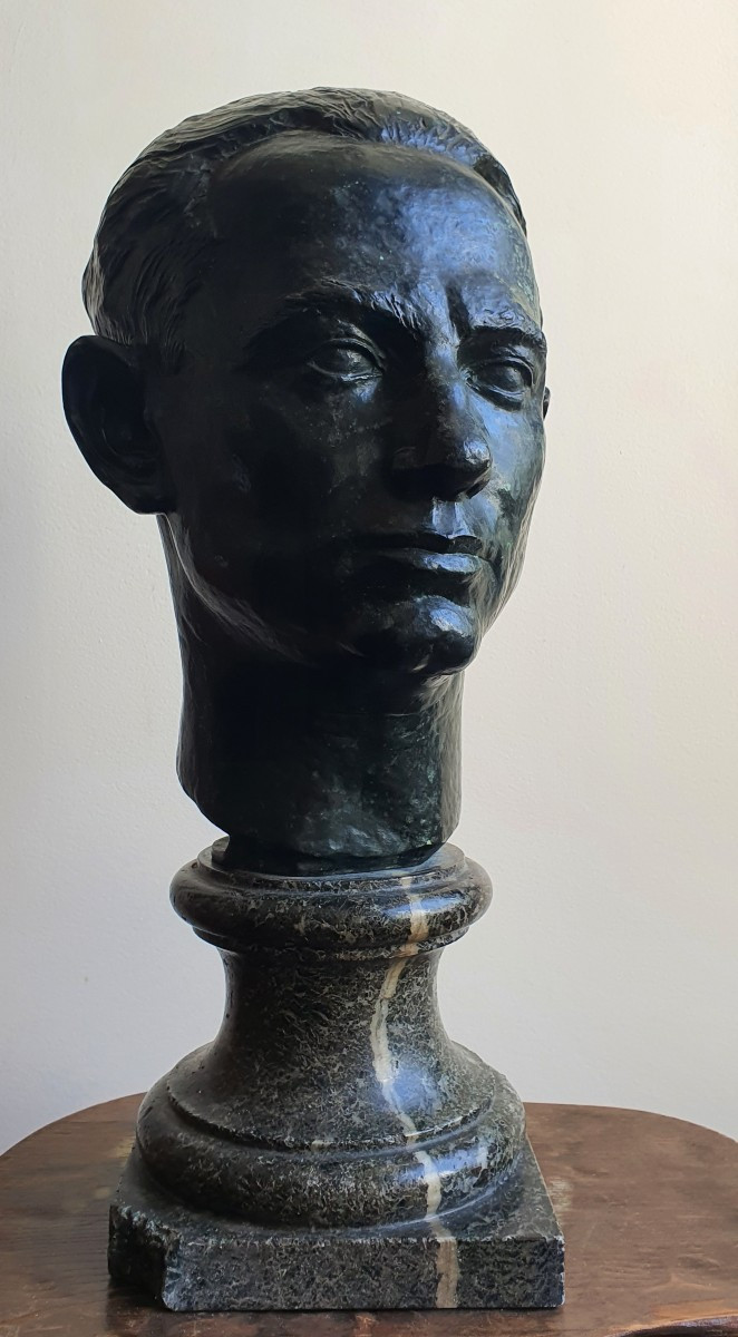 Paul Simon Buste d'homme vers 1920 Andro Fondeur Paris Bronze Portrait-photo-3