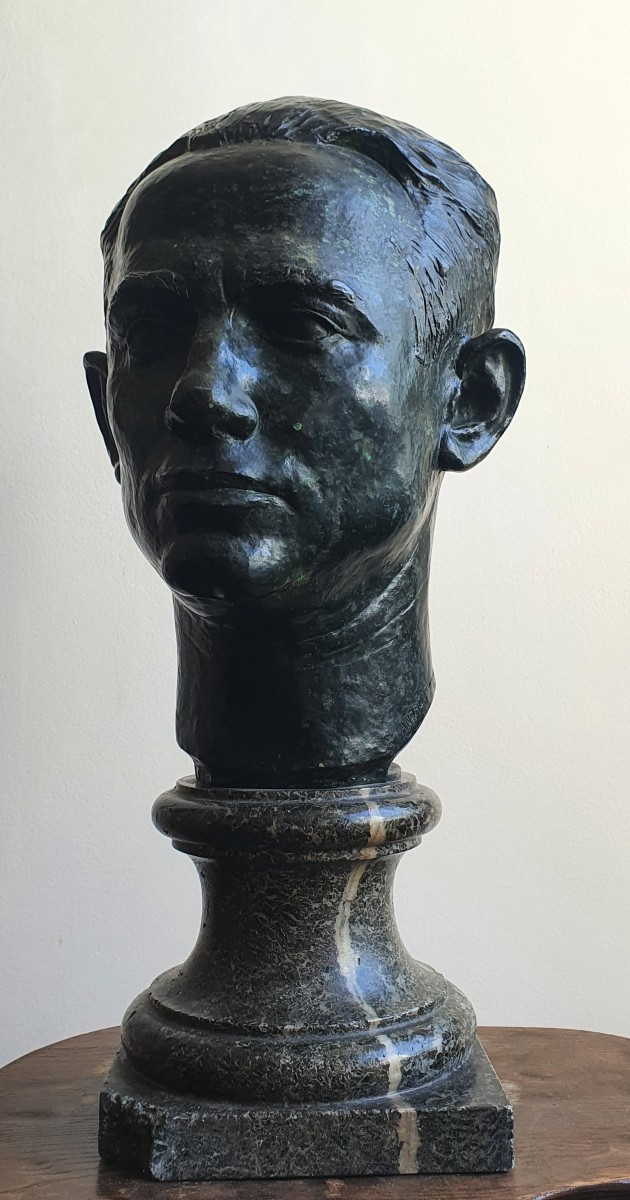 Paul Simon Buste d'homme vers 1920 Andro Fondeur Paris Bronze Portrait-photo-4