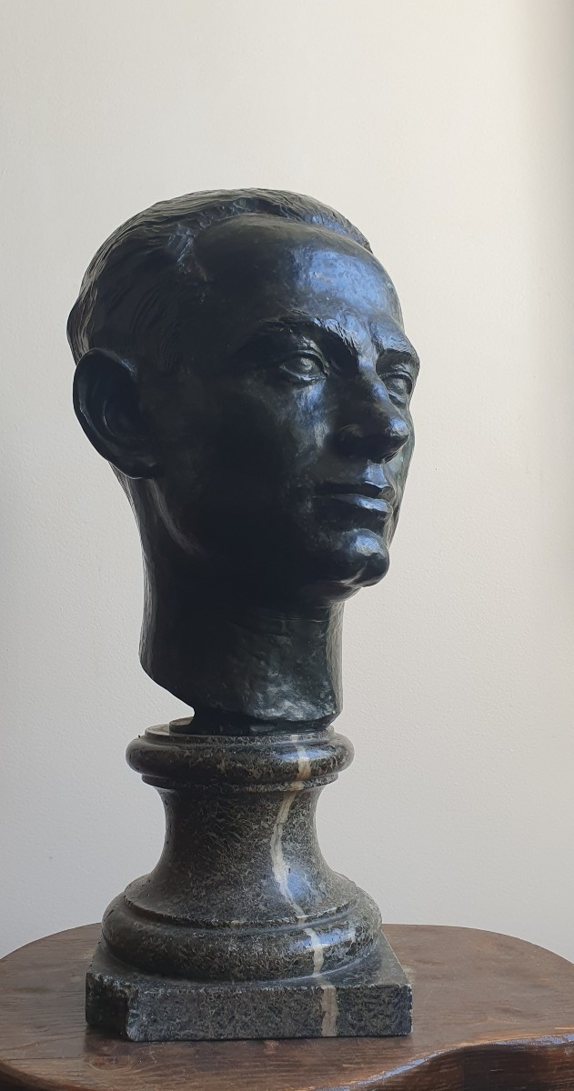 Paul Simon Buste d'homme vers 1920 Andro Fondeur Paris Bronze Portrait-photo-1