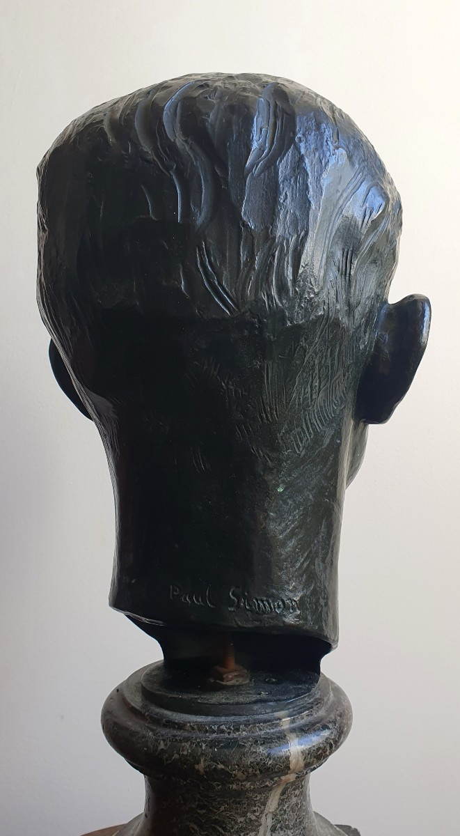 Paul Simon Buste d'homme vers 1920 Andro Fondeur Paris Bronze Portrait-photo-2