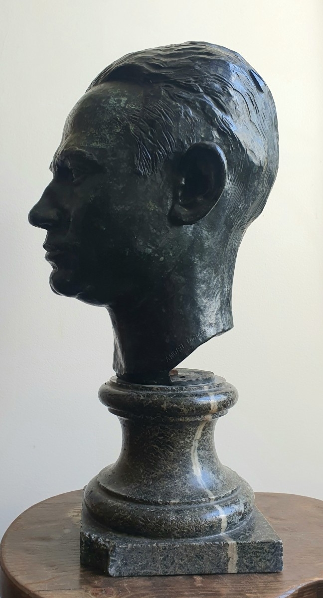 Paul Simon Buste d'homme vers 1920 Andro Fondeur Paris Bronze Portrait-photo-4