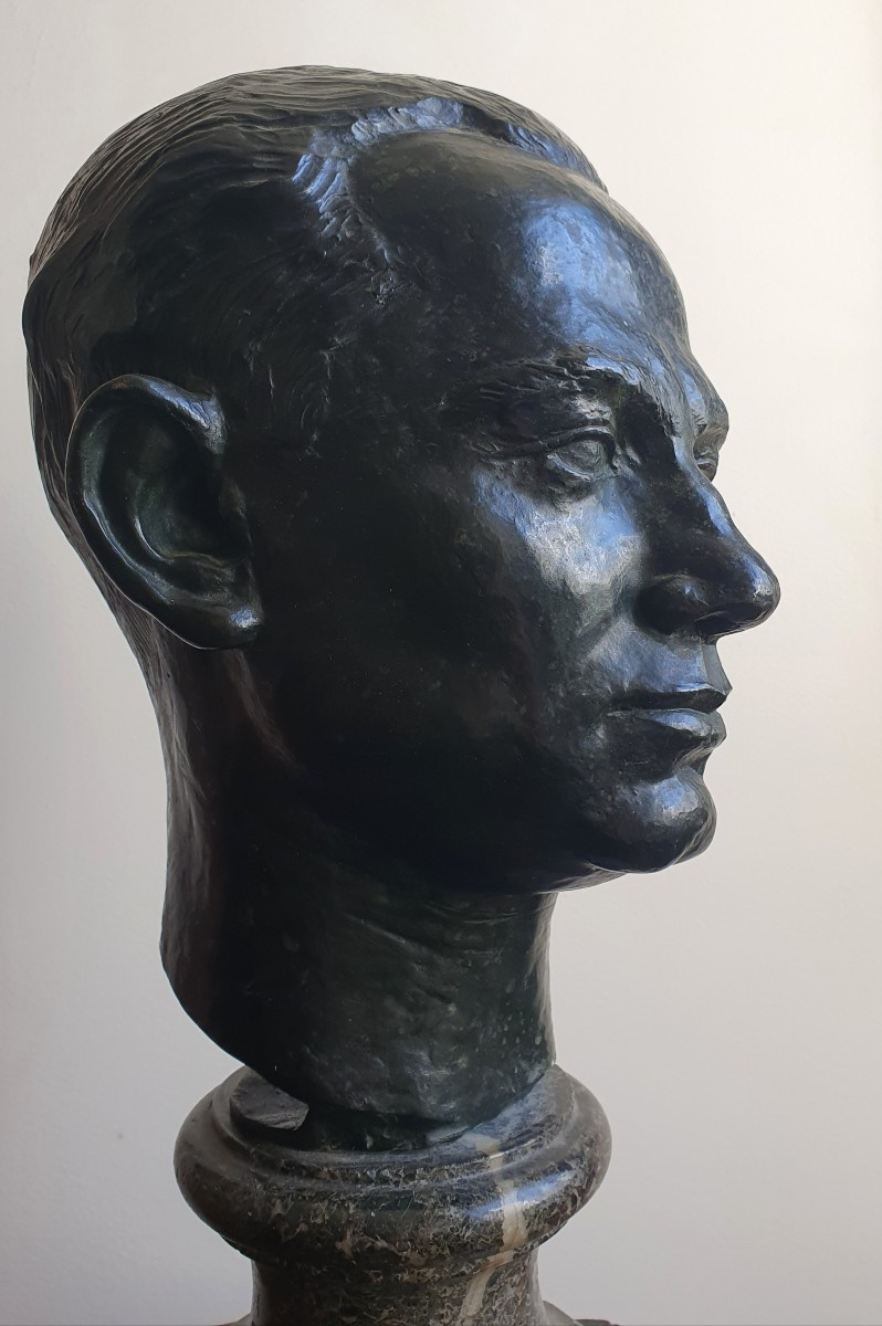 Paul Simon Buste d'homme vers 1920 Andro Fondeur Paris Bronze Portrait-photo-5
