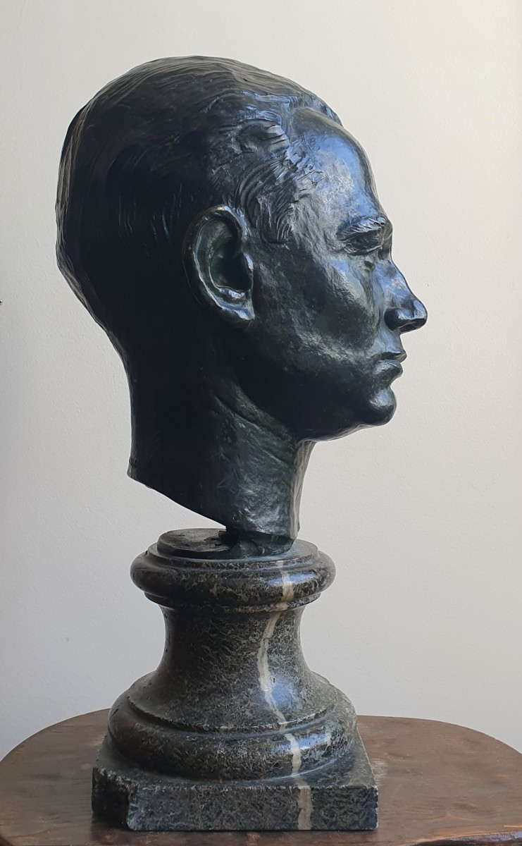 Paul Simon Buste d'homme vers 1920 Andro Fondeur Paris Bronze Portrait-photo-6