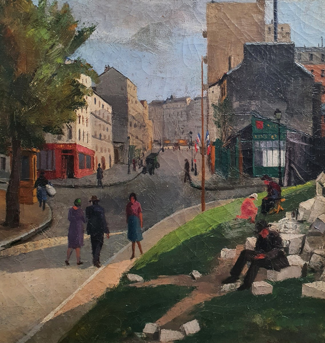Porte Du Pré Saint Gervais 1927 Paris Serge Henri Moreau Oil On Canvas-photo-4