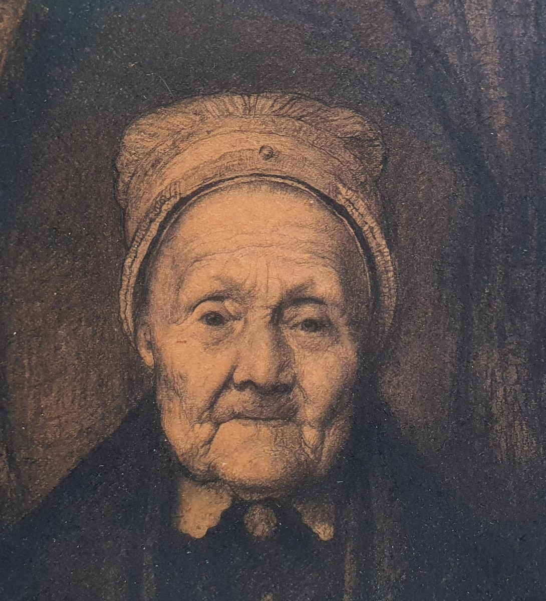 Charles Milcendeau Portrait Of An Old Breton Woman Drawing 1897 Brittany-photo-2