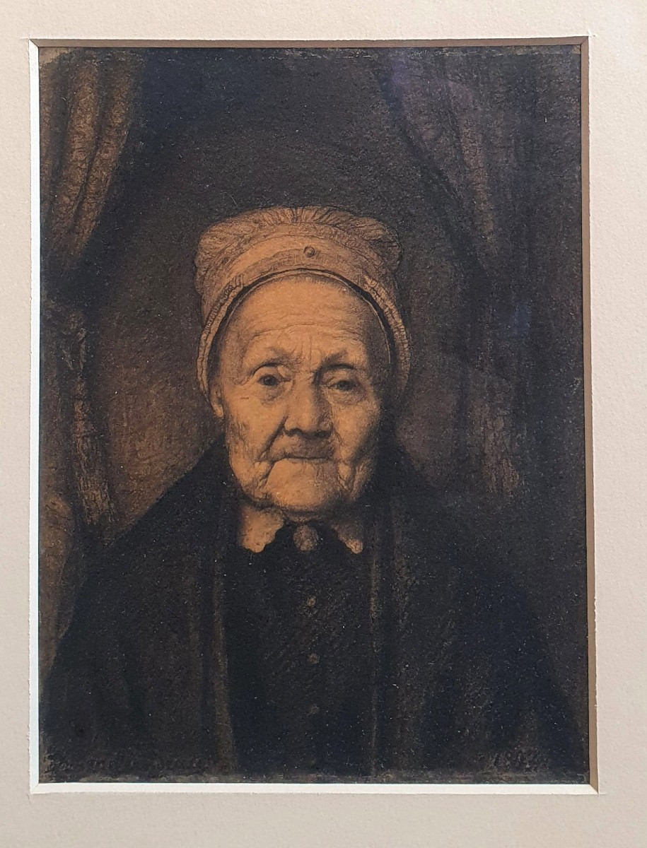 Charles Milcendeau Portrait Of An Old Breton Woman Drawing 1897 Brittany-photo-3