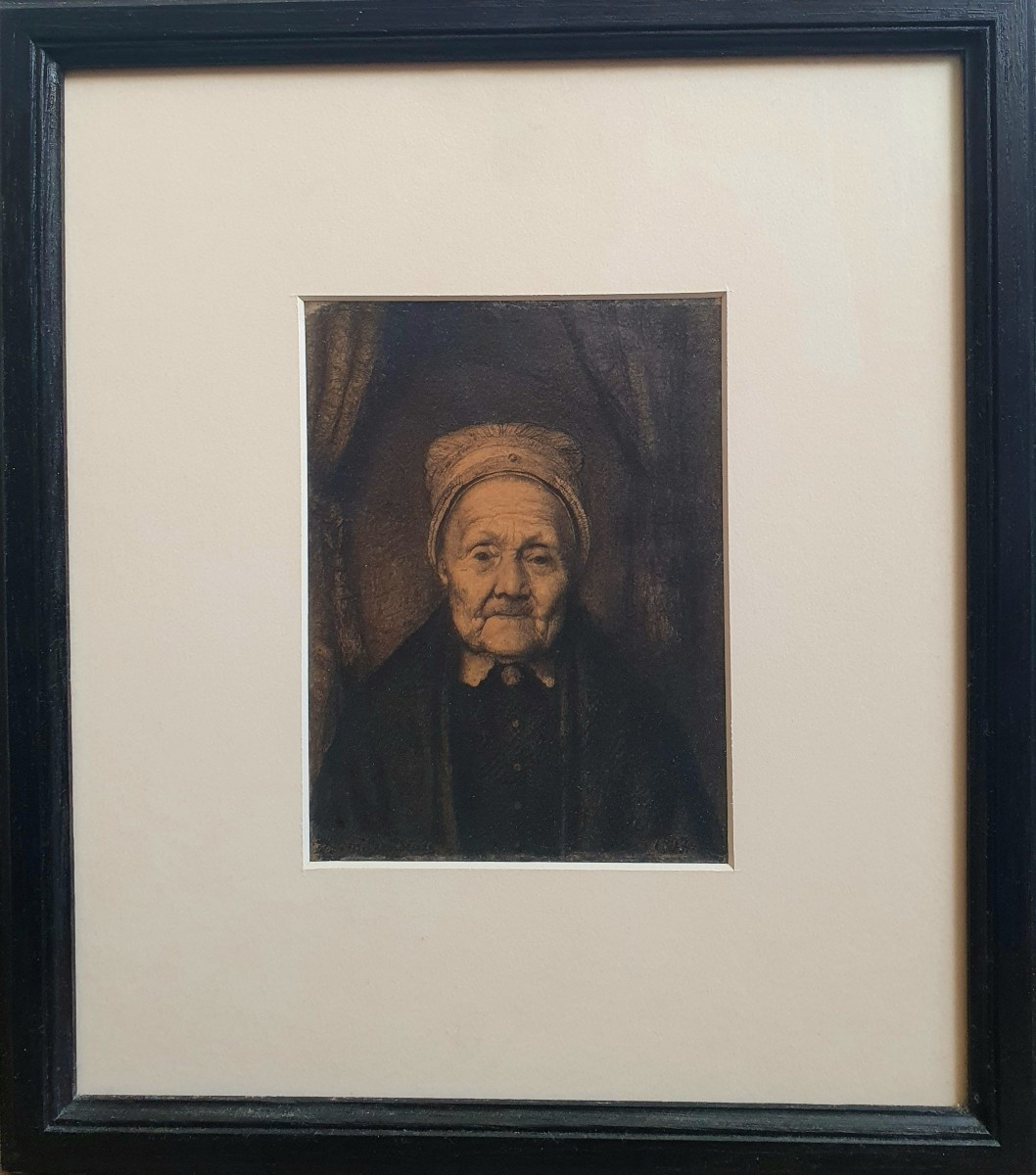 Charles Milcendeau Portrait Of An Old Breton Woman Drawing 1897 Brittany-photo-4