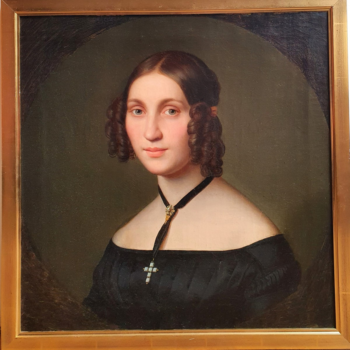 Louis et Victoria Sprückmann Paire de portraits huile sur toile Paderborn Francfort sur le Main-photo-1
