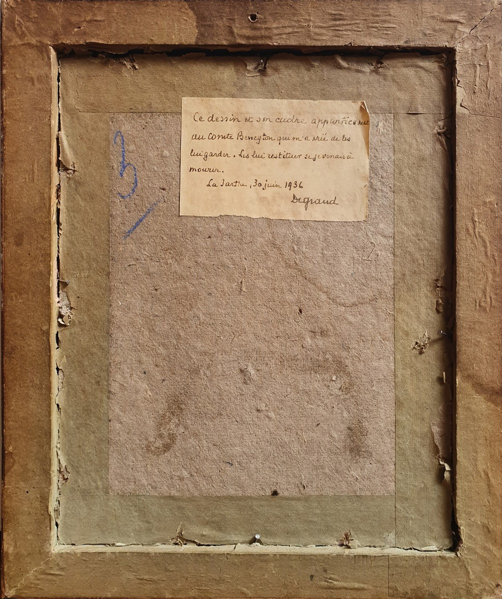 Demi-solde Officier du Premier Empire Aquarelle sur papier vers 1840-photo-1