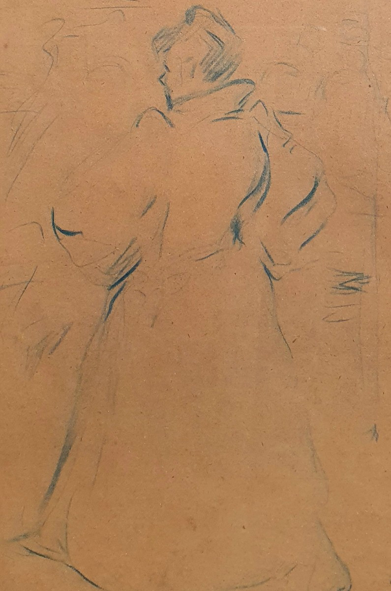 Henri-Gabriel Ibels Nini patte en l'air dessin crayon bleu  Montmartre Paris Lautrec-photo-3