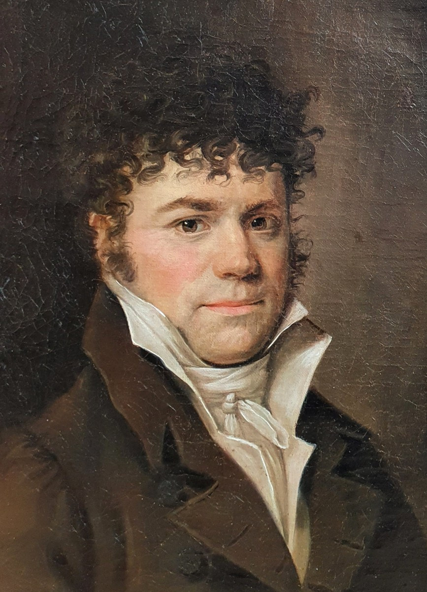 Portrait d'homme début du XIXème siècle huile sur toile -photo-3