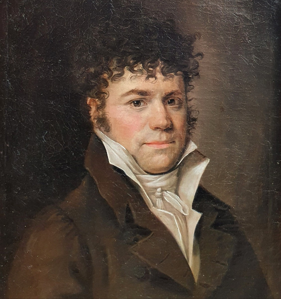 Portrait d'homme début du XIXème siècle huile sur toile -photo-4