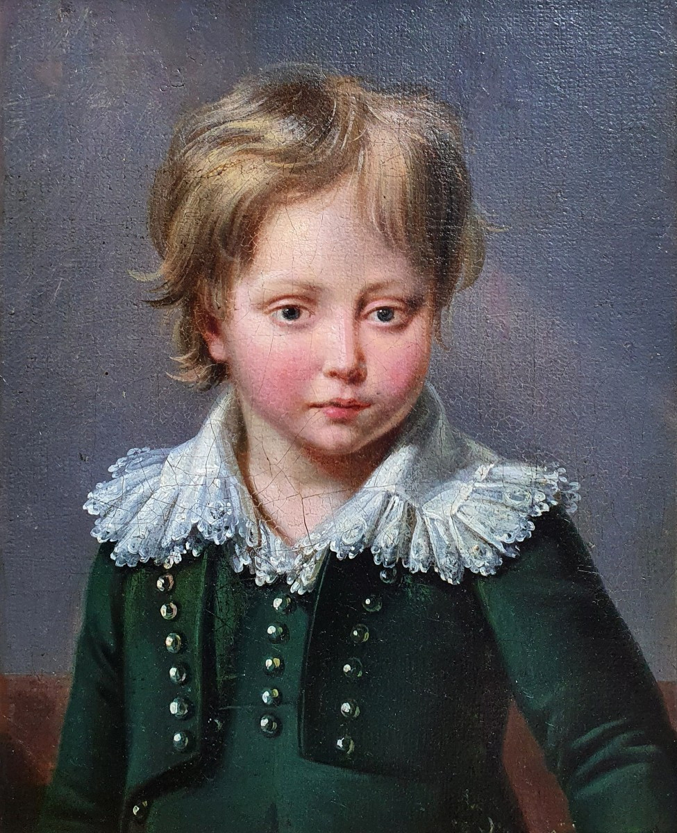 Portrait Of A Young Boy Entourage Of Boilly Van Gorp Oil On Canvas Early 19th Century-photo-2