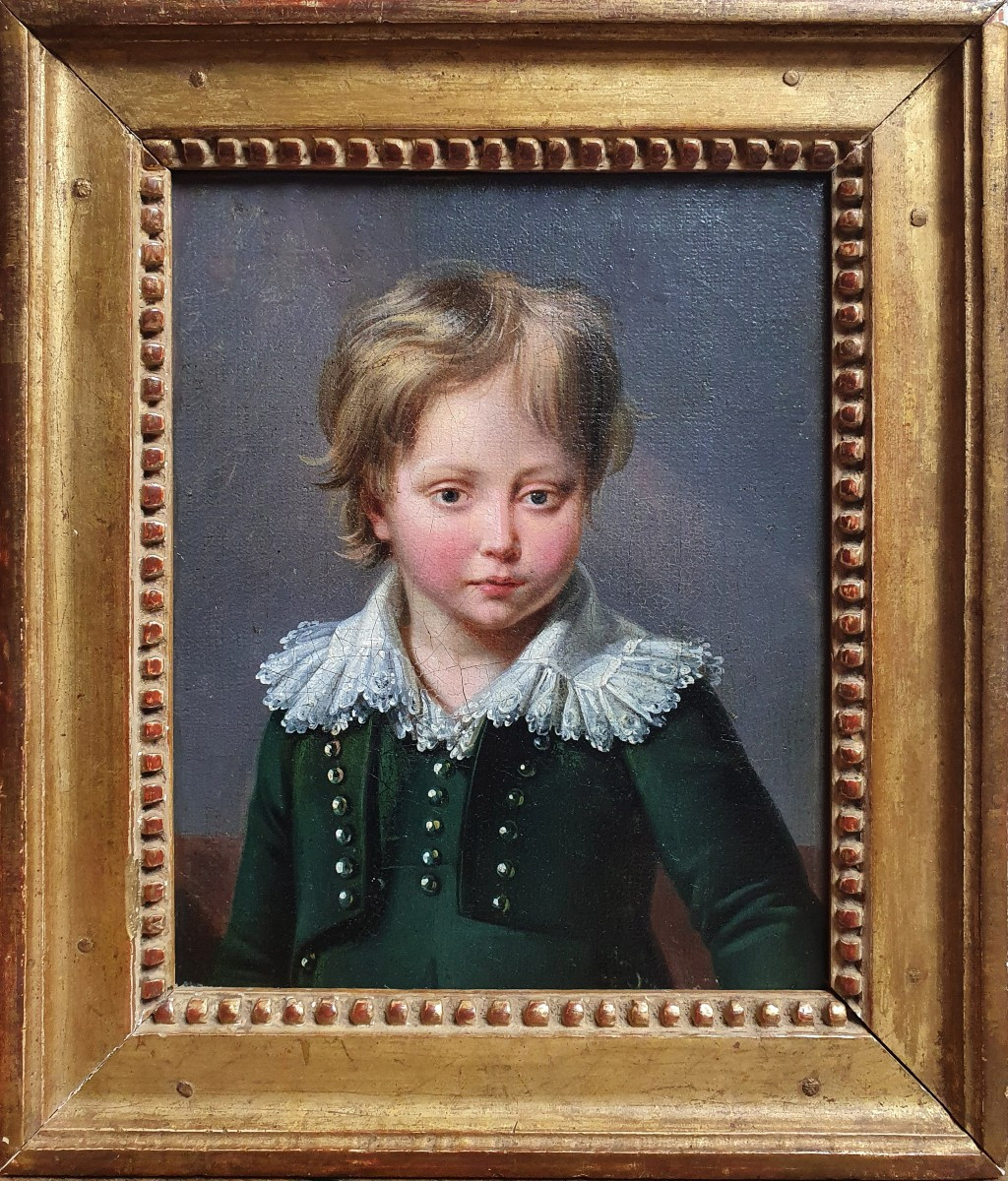 Portrait Of A Young Boy Entourage Of Boilly Van Gorp Oil On Canvas Early 19th Century