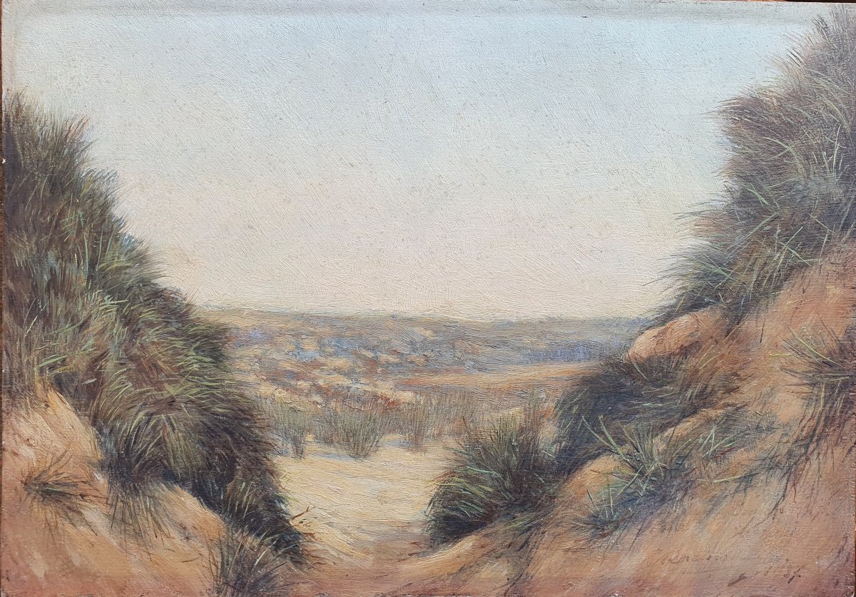Bray Dunes Beach, Oil On Panel, 1937, Signature To Be Identified, Dunkirk North