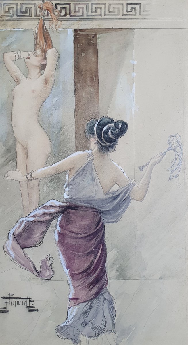 A Correction  Women Watercolor And Gouache On Paper-photo-3