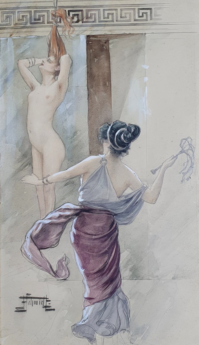 A Correction  Women Watercolor And Gouache On Paper