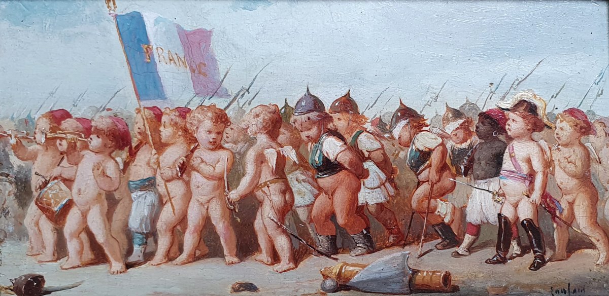 The Child Of Metz: The Prussians Arrested By The French Army, Napoleon III, Oil On Panel 