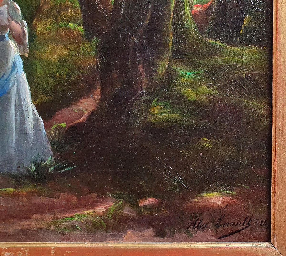 Alix Louise Enault, *young Woman Reading In A Forest*, Oil On Canvas, 1877-photo-1