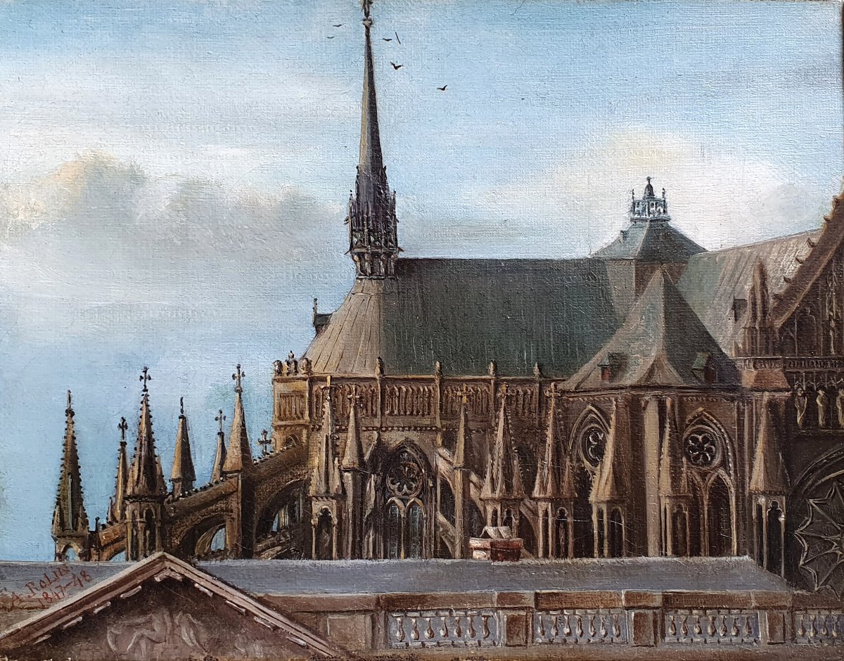 Louis Arthur Rolin, *reims Cathedral As Seen From Place Royale*, Oil On Canvas, 1847 