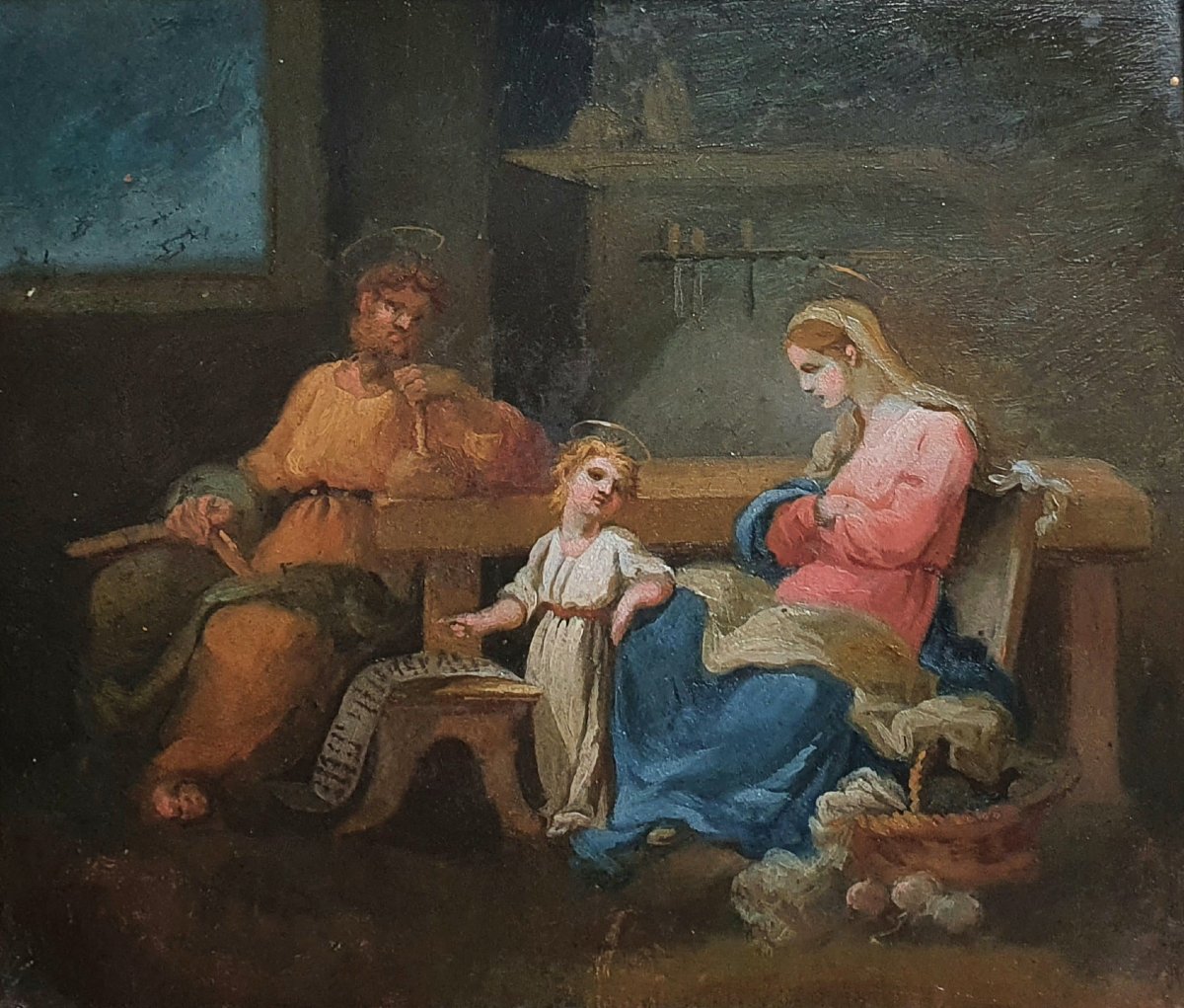 The Holy Family, Oil On Paper Or Cardboard, Tardy De Beaufort, 1801, Avignon, Jesus, Mary 