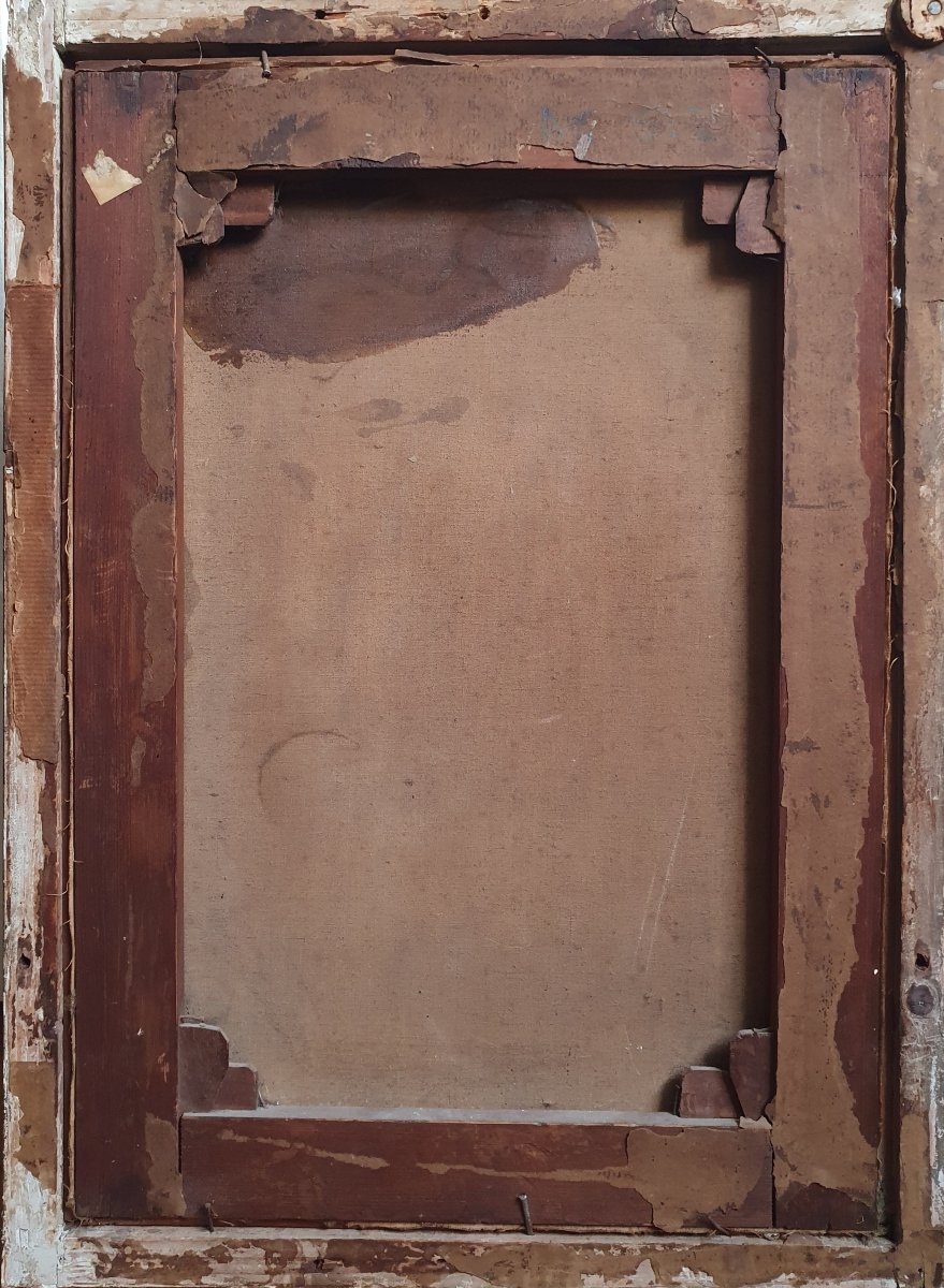 Consalvo Carelli Le berger de dos huile sur papier 1850 A restaurer Italie Naples -photo-4
