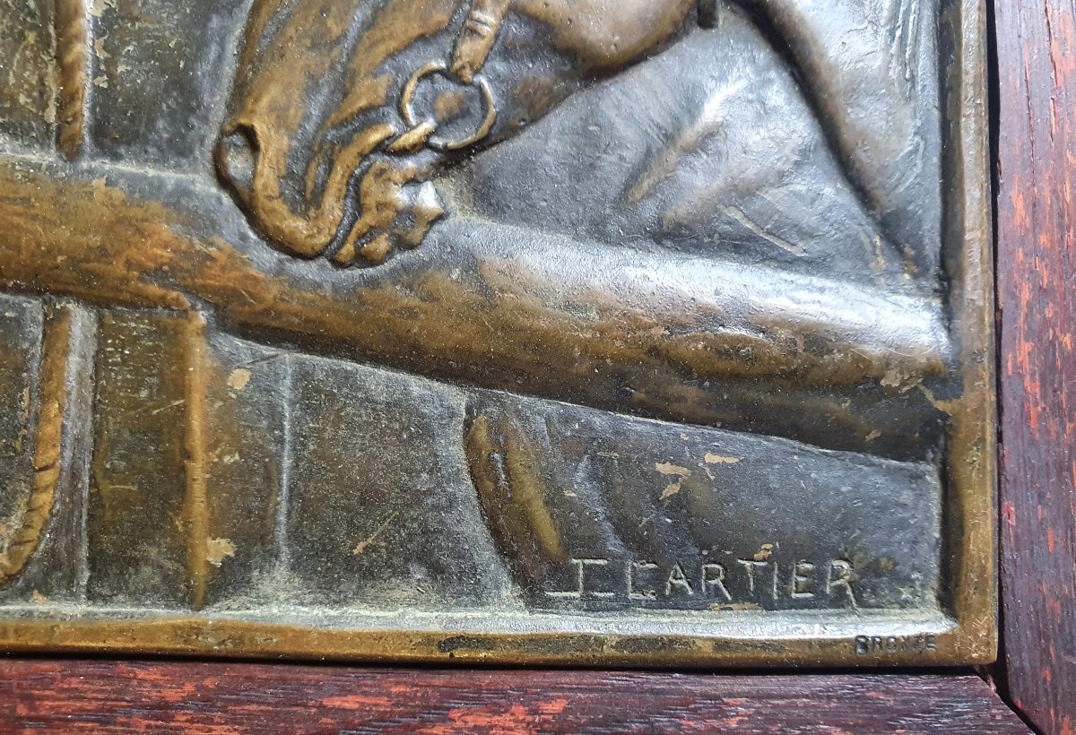Jacques Cartier Les chevaux bronze encadré -photo-3