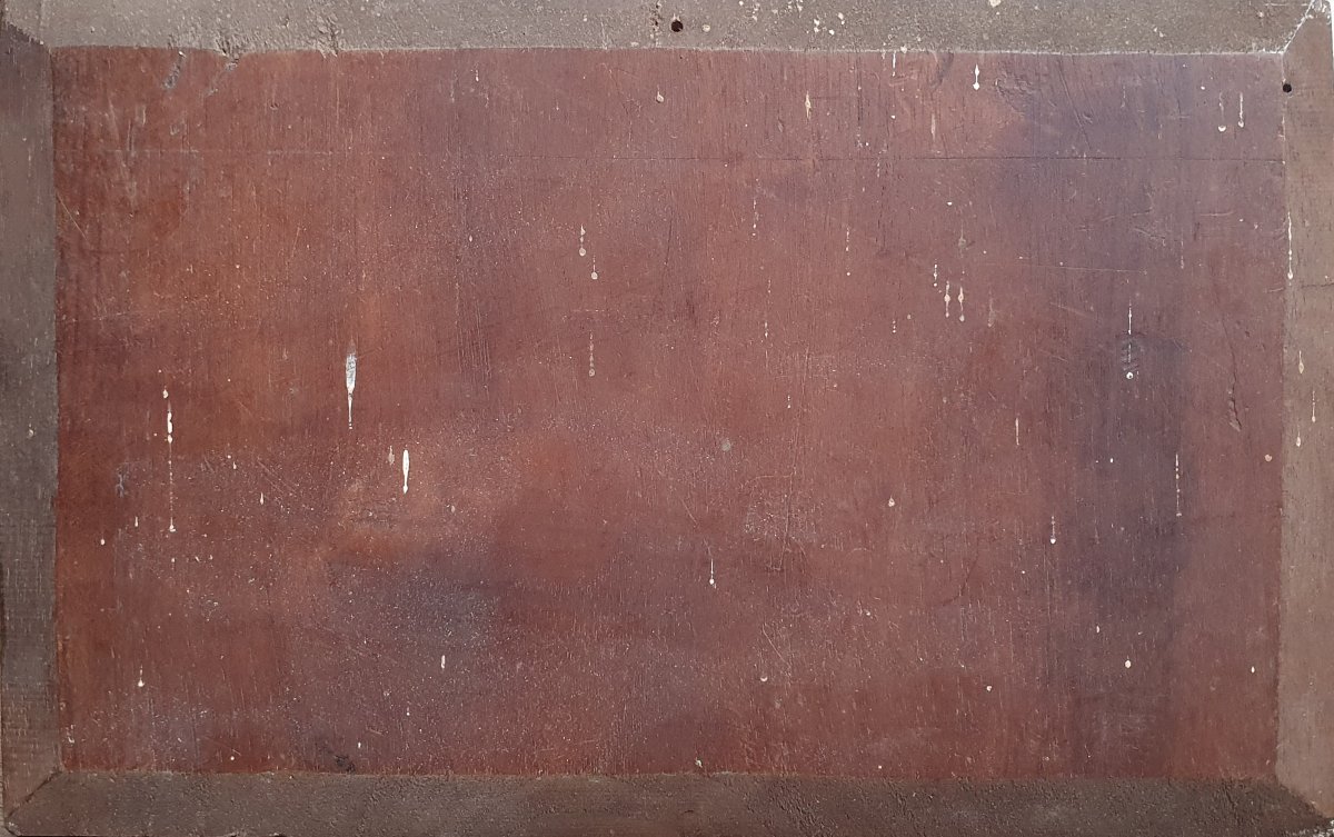 Le char de Vénus huile sur papier contrecollé sur un panneau début du XIXème siècle-photo-3