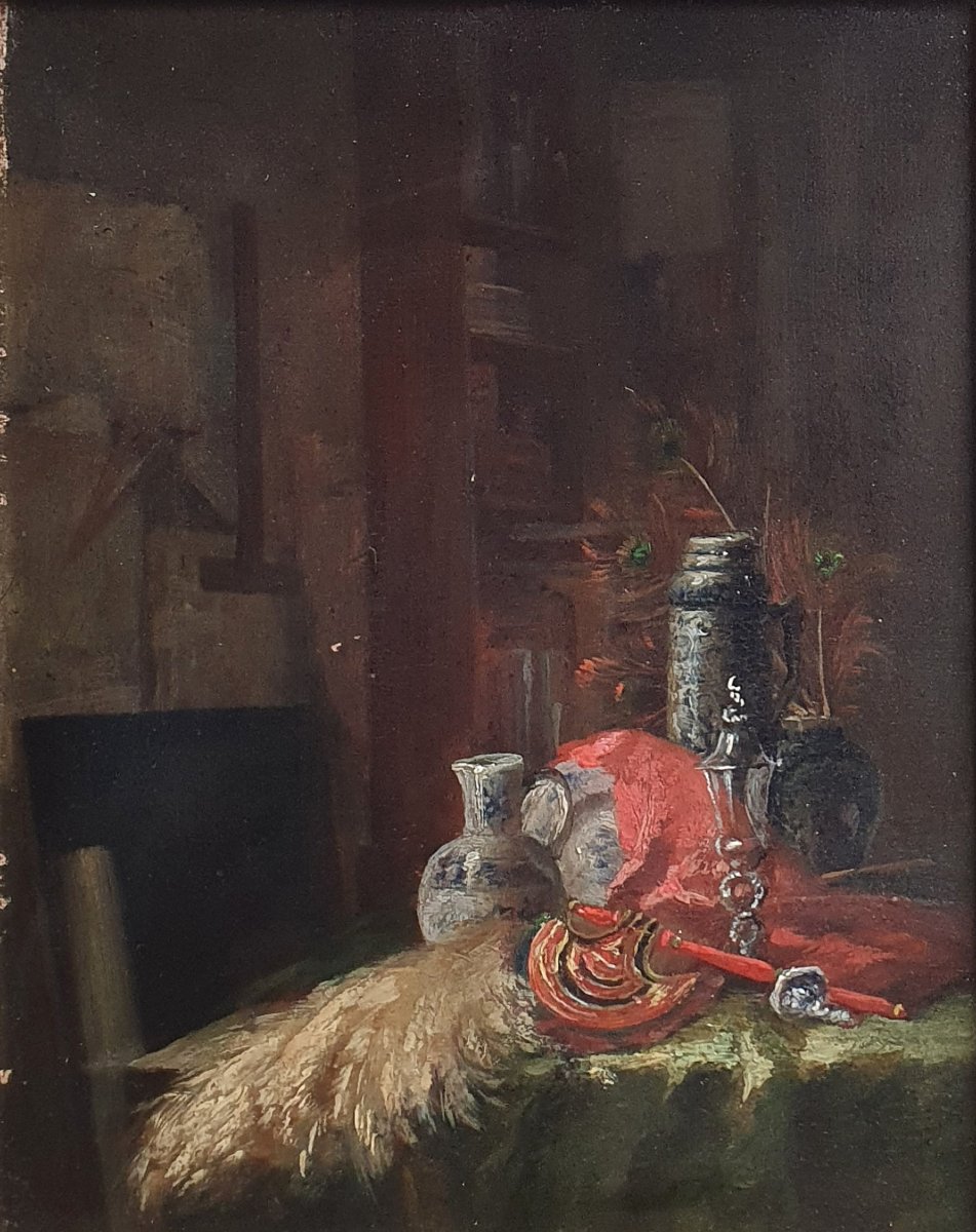 Still Life In An Artist's Studio: Entourage By Alexandre Desgoffe Hsp