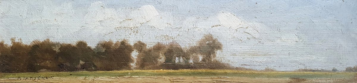 Francis Tattegrain, "pointe Du Bois Des Marais" In Devise, Somme; Oil On Panel; Hauts-de-france-photo-2
