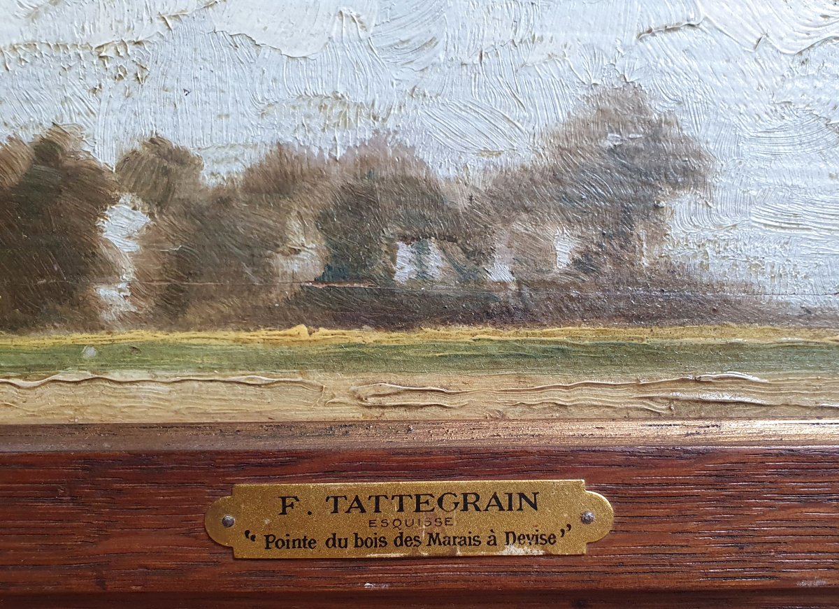 Francis Tattegrain, "pointe Du Bois Des Marais" In Devise, Somme; Oil On Panel; Hauts-de-france-photo-3