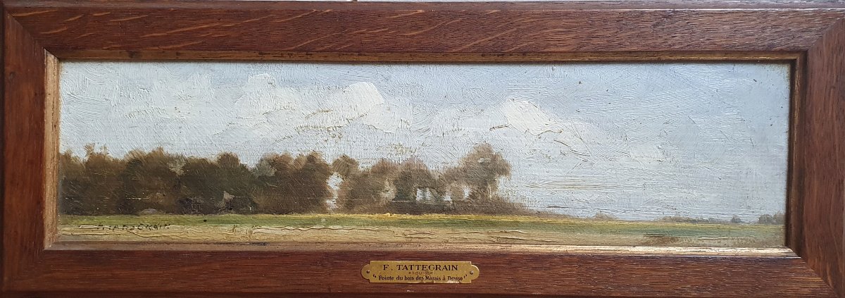 Francis Tattegrain, "pointe Du Bois Des Marais" In Devise, Somme; Oil On Panel; Hauts-de-france