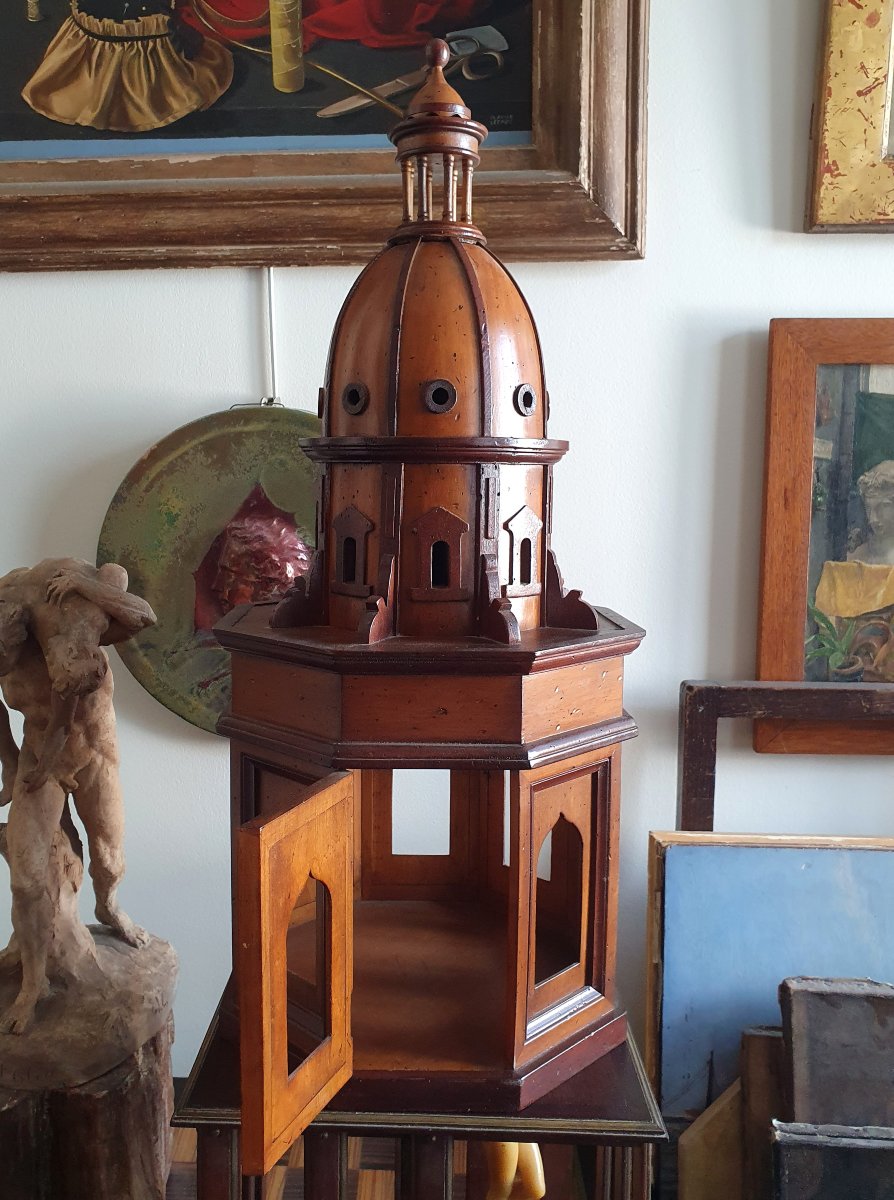 Architectural Model Of A 20th-century Walnut Dome—a Journeyman's Piece-photo-3