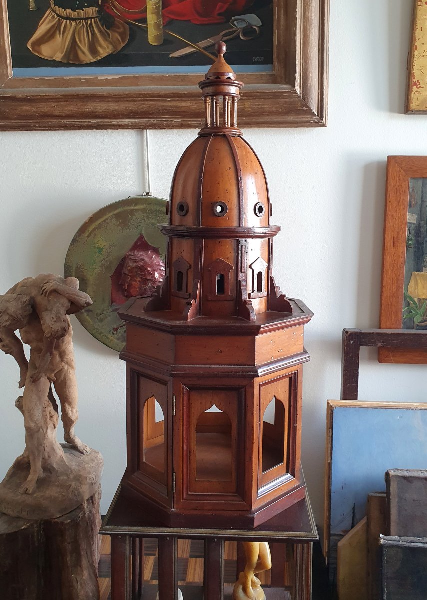 Architectural Model Of A 20th-century Walnut Dome—a Journeyman's Piece