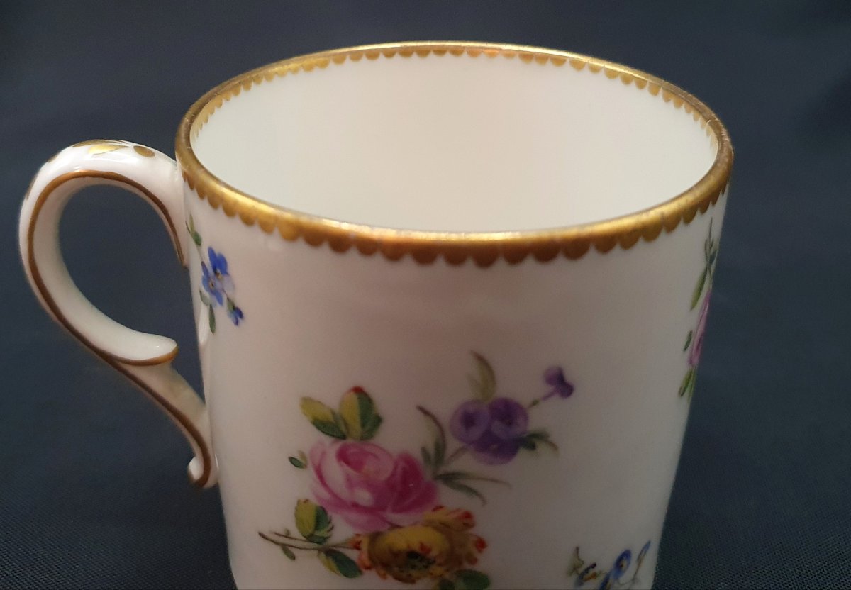 1-litre Cup, Manufacture De Sèvres, 18th Century, Floral Design, Porcelain, 1770 -photo-3