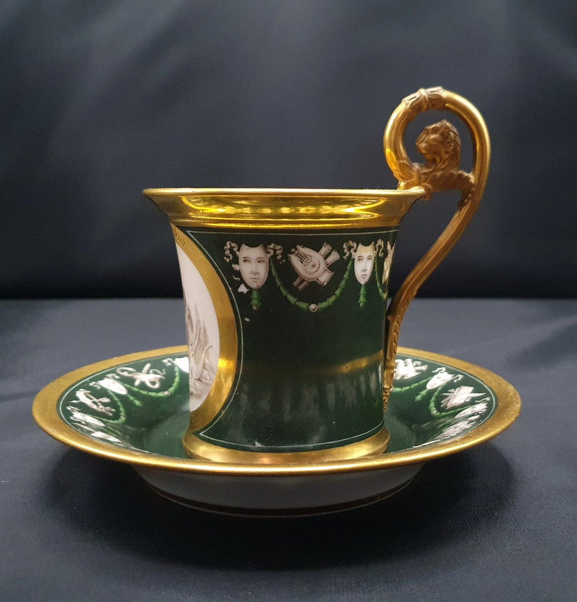 Cup By Sophie Gail, Manufacture Lebon Halley, Classical Music, Empire Porcelain-photo-3