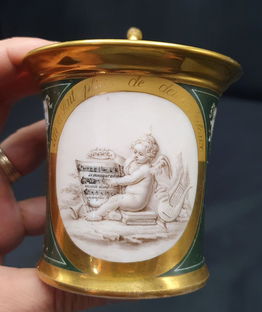 Cup By Sophie Gail, Manufacture Lebon Halley, Classical Music, Empire Porcelain-photo-1