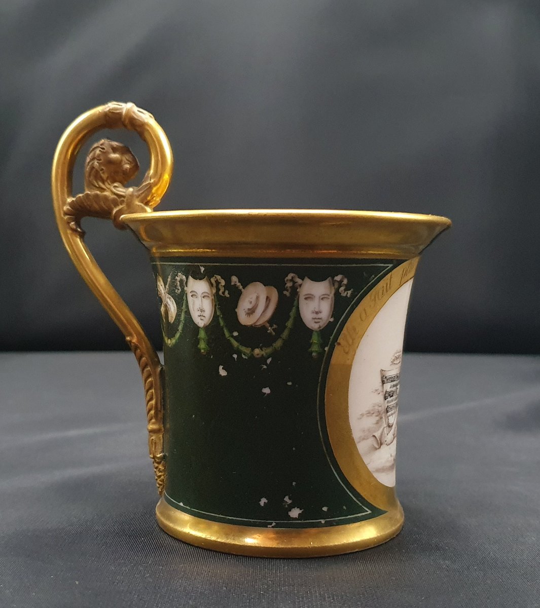 Cup By Sophie Gail, Manufacture Lebon Halley, Classical Music, Empire Porcelain-photo-4