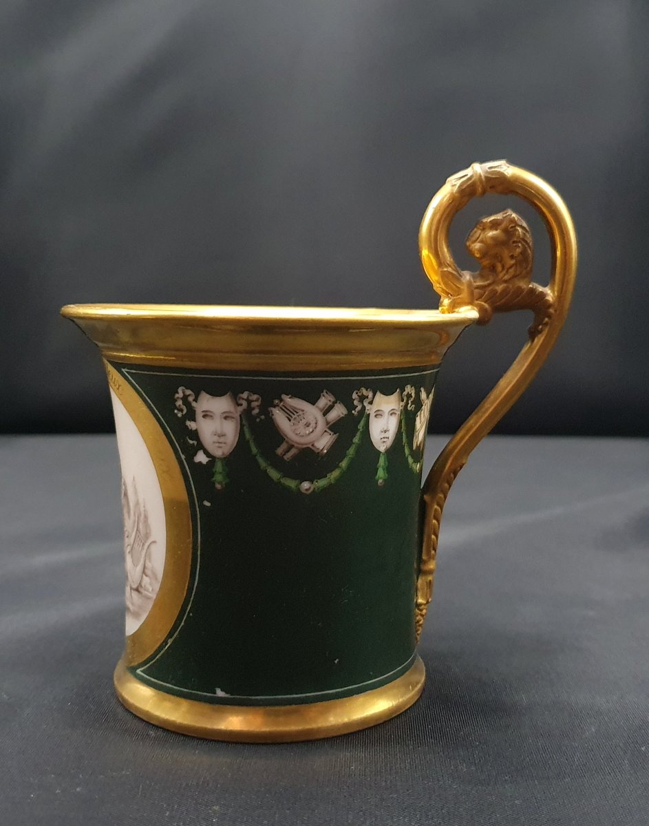 Cup By Sophie Gail, Manufacture Lebon Halley, Classical Music, Empire Porcelain-photo-5