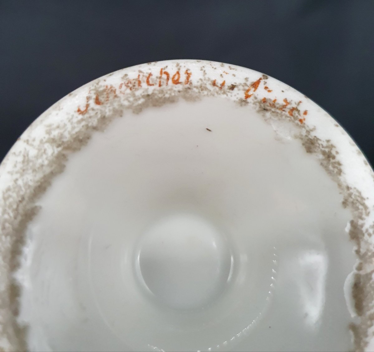 Tasse à café ovoïde en porcelaine d'époque Empire collection Sophie Gail Manufacture Schoelcher-photo-6