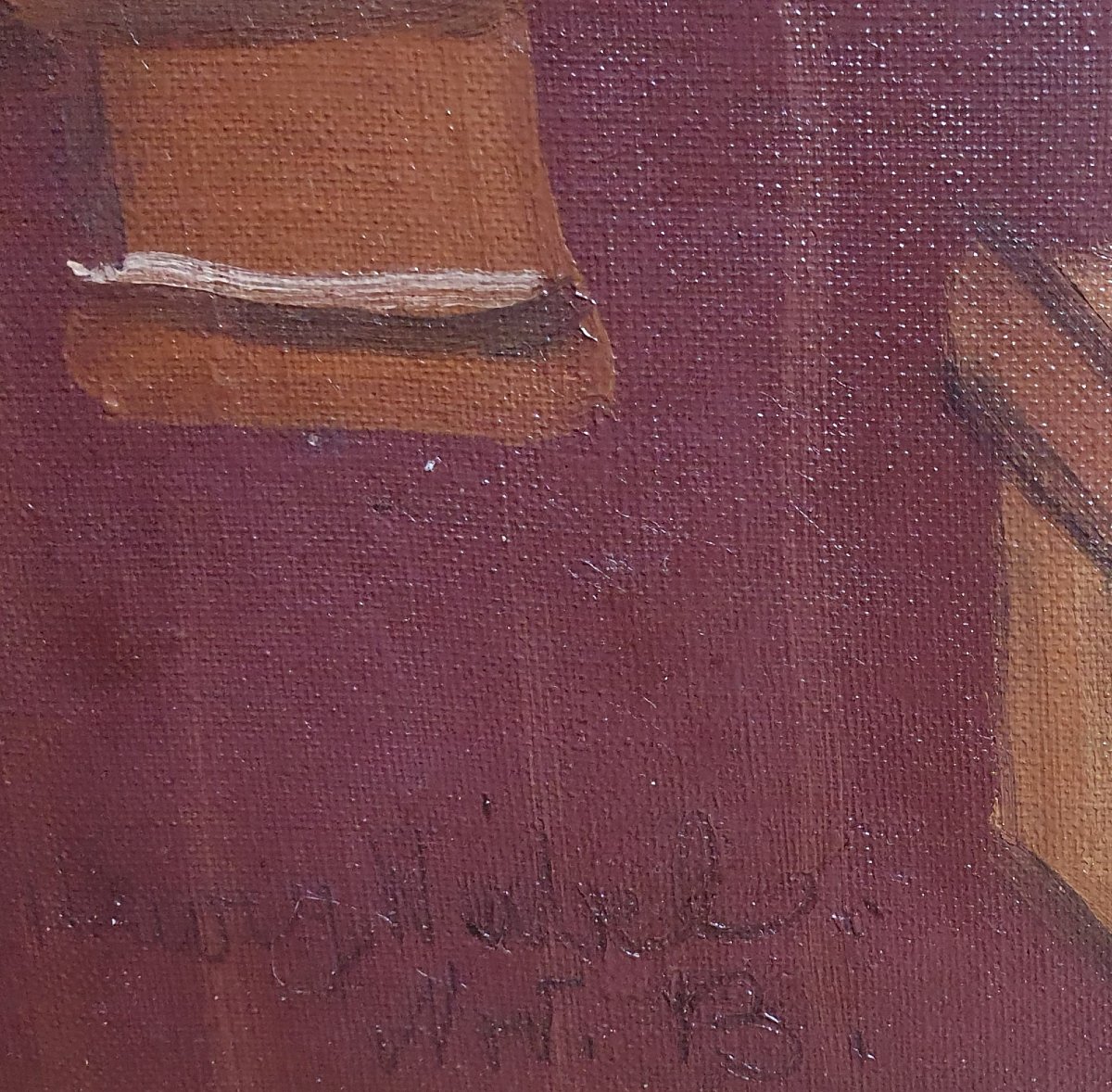 Henry Wabel La chambre huile sur toile 1913 Art moderne artiste Suisse Zurich -photo-2