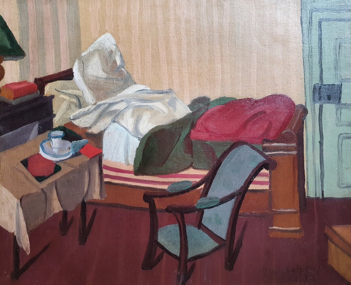 Henry Wabel La chambre huile sur toile 1913 Art moderne artiste Suisse Zurich 