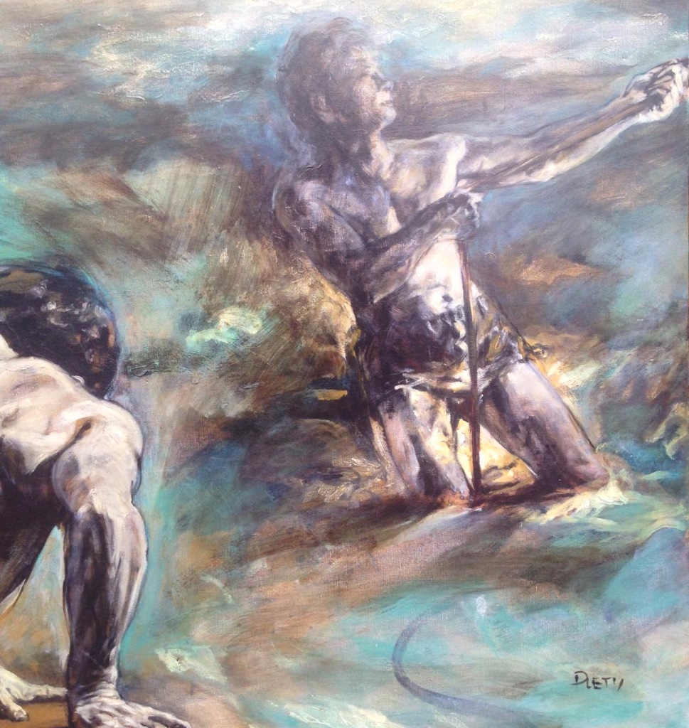 Eric Plety The Mariners Very Large Oil On Canvas Nude Man-photo-3