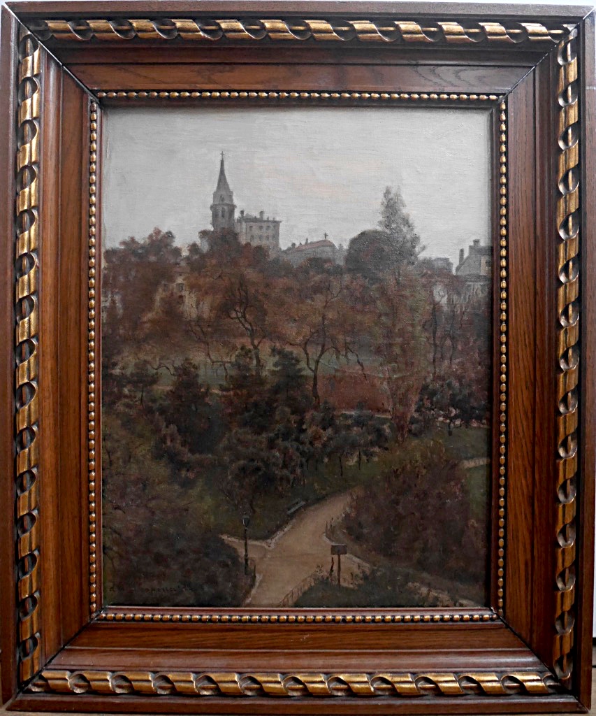 Théodore Lespinasse (1846-1918) Vue Présumée De Lyon Parc Huile Sur Toile Peintre Lyonnais-photo-2