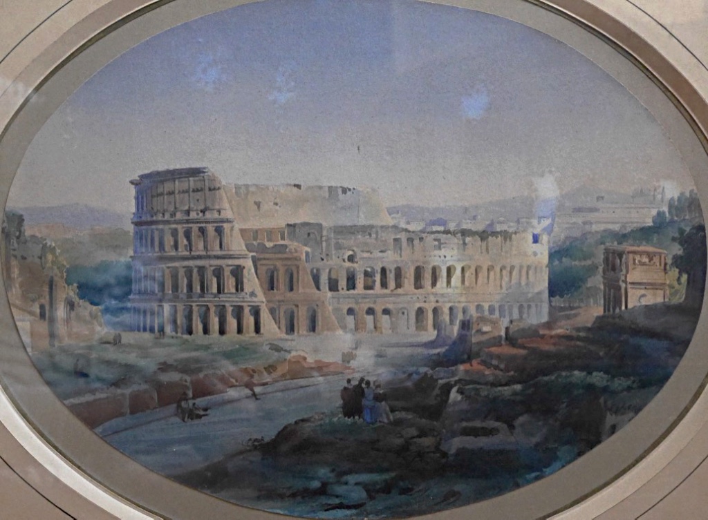 Le Colisée Arc Constantin Aquarelle XIXème Rome Italie-photo-3