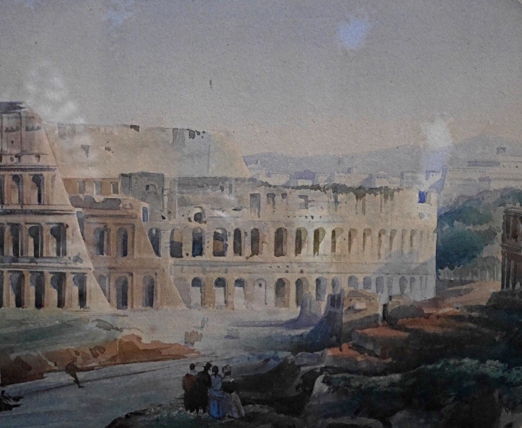 The Colosseum Arc Constantin Watercolor Nineteenth Rome Italy-photo-2