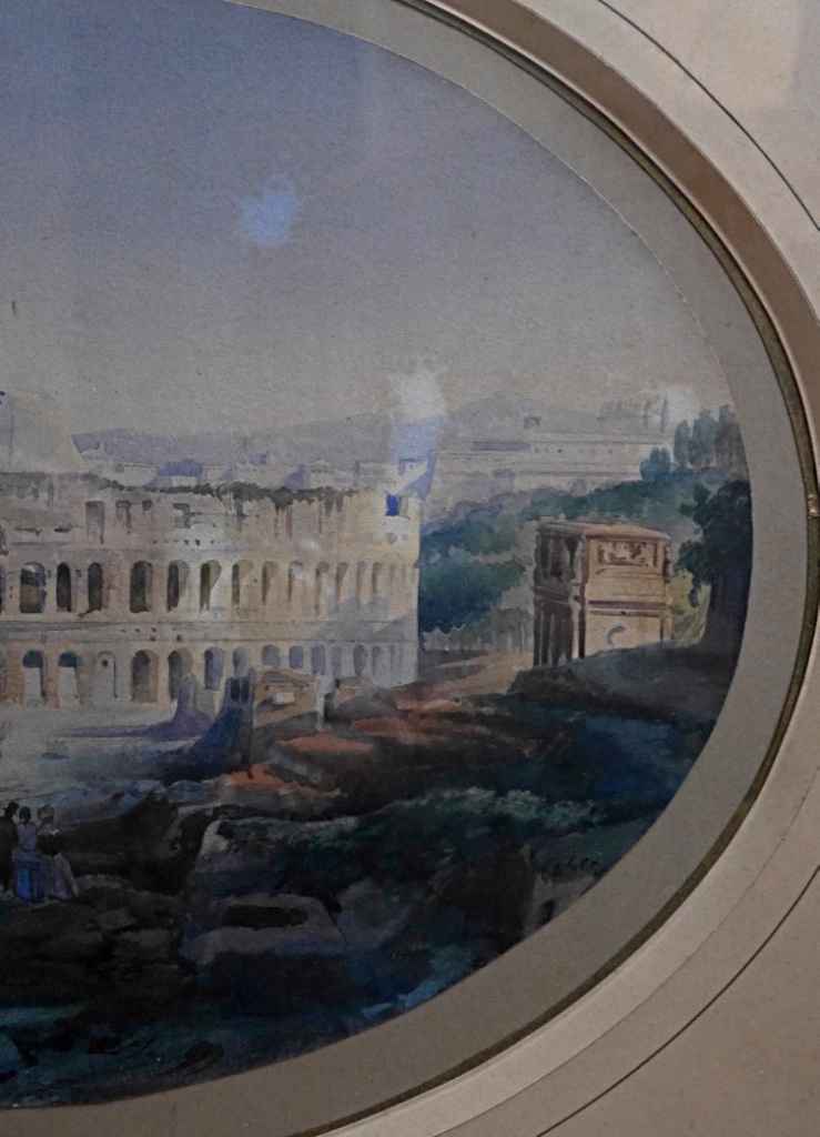 Le Colisée Arc Constantin Aquarelle XIXème Rome Italie-photo-3
